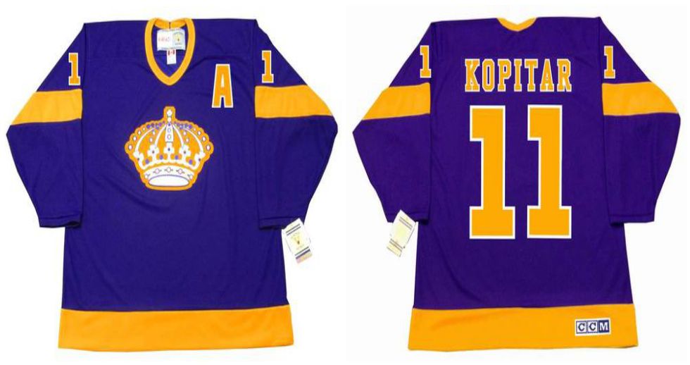 2019 Men Los Angeles Kings 11 Kopitar Purple CCM NHL jerseys